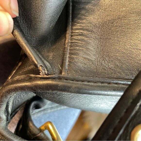 Vintage 90's Coach Classic Patricia's Legacy Bag #9951 Leather Black Saddle‎ - Picture 10 of 16